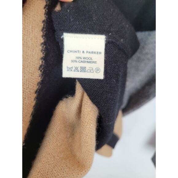 Chinti & Parker Womens Cashmere Wool Sweater Dress Black Beige Gray Size Small - Picture 8 of 9